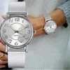 Zegarek zegarek vintage Watch Women Silver Gold Mesh Love Serce Fashion Casual Damskie zegarki kwarcowe Relogio feminino