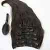 220g 20 22 tum klipp i mänskliga hårförlängningar Brasilianskt hår 1BOFF Black Remy Straight Hair Weaves 10pcset Comb6552790