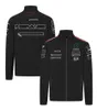 2024 F1 F1 Fórmula 1 Fórmula 1 Official Capuz preto Sweatshirt Nova temporada de uniforme de corrida Racing Racing Driver fãs 1/4 Zip Sweat