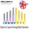 RISK 1pcs M6 x 30/ 35/40/50 mm Bike Headset Bolt Titanium Ti MTB Bicycle Stem Top Cap Bolt Screw