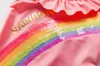 3-8y meninas roupas de banho bosfilizações de garotas de natação Rainbow Ligins Kid Beach Use Kids Bathing Suiting Biquini infantil