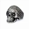 hele nieuwe 50 -stcs heren roestvrijstalen zilveren punk rock gotische schedel fietser sieraden ringen nieuwe aankomst301Z