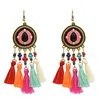 dangle earrings women's color Colorful White Tassel Drop Festival Fashon Jewelry Hippie Turkey/Pakistan/Thaily/Boho/