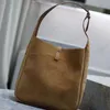 Spegel kvalitet hinkväska faux mocka läder designer väska yslbags le5a37 hobo kvinnor som vandrar handväska stor kapacitet axelpåsar mellanrum