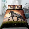 Madly Horses 3D Bedding Set King Queen Double Full Twin Single Size Däcke Cover Pillow Case Bed Linen Set