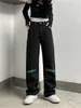 Kvinnors jeans Y2K Pants American Street Women Harajuku Casual Straight Leg City Lady Tryckt hip-hop breda överdimensionerade kläder