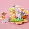 Enfants en bois empiling Balance Building Blocs Bloums Cartoon Animal Parent-Child Interactive Game