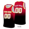 Summer Child Basketball Jersey Kid Red Gradient Custom Name Tank Top Team Shirts Boy Training Sports T-Shirt Basketball Outfit