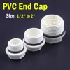 2pc 1/2" 3/4" 1'' to 2" White PVC Male Thread Pipe Plug PVC End Cap Connectors PVC Pipe Fitting Fish Tank Aquarium Pipe Adapter