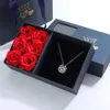 Pendant Necklaces 2023 Lucky Four-leaf Clover Necklace With Rose Gift Box 240410