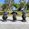 For Halloween Party Magic Black Owl Art Collectible Owl Figurine Witch Hat Owl Ornaments Owl Sculpture Animal Statue