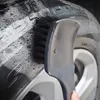 Auto Reifen Rim Brush Wheel Hub Reinigung Pinselautos Räder Detaillierter Reinigungszubehör Fahrzeug Reifen Waschwerkzeug Schwarz