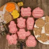 8st Halloween Cookie Cutter Set Cookie Stamps PRESSABLE Pumpkin Ghost Spider Witch Hat Cat Cookie Emmoser Mögel Bakeware Tools Tools