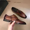 BERLUTI MENS SURES Buty skórzane buty Berlut Nowe męskie Alessandro Galet Buty Buty Oxford z trzema rzeźbionymi wzorem RJ Lyj1