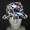 Colorful Reflective Bucket Hats Men Night Reflect Light Women Punk Rock Hip Hop Caps Panama Party Hat Fishing Cap Gorro Gorras240410