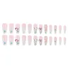 False Nails Pink Long Fake With Clear Tip Decor Natural Unbreakable Nail Simple Wear For Professional Art Salon Supply