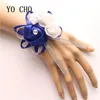 Yo Cho High Quality Real Touch Rose Rose Corsage Bridesmaid Sisters Flowers Hand Flowers Artificial Bride Flowers Party Decor