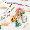 100 cores Bunche Pens Markers Definir dicas duplas desenhos finos Livros para colorir adultos Sketching Planner School Supplies Gifts Infantil Presentes