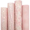 Crystal Pink Glitter Lederblätter Spitze Glitzer Leder Stoff Krokodil geprägtes Leder zwei Töne Wildleder für DIY 21x29cm Q1318