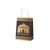 6pcs Eid Mubarak Kraft Paper Sacs-cadeaux Cookie Candy Packaging Box Ramadan Kareem Muslim Islamic Festival Party Favors Decoration