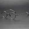 선글라스 프레임 고품질 수제 티타늄 안경 프레임 남성 여성 라운드 남성 안경 광학 처방 안경