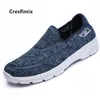 Casual Shoes Cresfimix Men Cool Blue Breathable Slip On Anti Skid Man Black Loafers Grey Chaussures Pour Hommes E5090