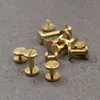 10pcs Massief Messing Binding Chicago Schroeven Nail Stud KlinkNagels Voor Fotoalbum Lederen Craft Studs Riem Portemonnee Fasteners 10 mm Cap