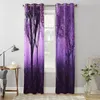 Forest Purple Trees Flowers Window Curtains for Living Room Bedroom Kitchen Curtain Modern Window Treatment