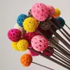 1~2CM/2~3CM Head,Length:40CM,Multicolor Decorative Flower Balls,Natural Dried Flowers Maple Fruits With Artificial Wire Pole