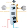 Chrome Polisme 2 façons / 3 façons de vanne mélangeur de salle de bain robinet de douche de salle de bain accessoire à LED dissimulée