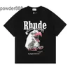 Designer heren korte mouw straatmode mode zomer Los Angeles Limited Eagle Print korte mouw dikke kerel pullover bodem t-shirt top