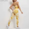 Yoga Outfits Women Active Wear Tie Tie Dye Yoga Booty Scrunch Leggings Gym Workout Fitness in esecuzione tintura tintura Legging Y240410