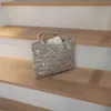 Net Red Pure Hand Woven Beaded Rhinestone Purse Retro Metal Shiny Evening Clutch Bag Wedding Purse Sequin Pearl Women Handbag