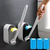 24PCS Disposable Toilet Bowl Cleaners Refills No Dead Corner Brush Holder Storage Caddy Cleaning Refills Bathroom Accessories