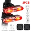 Lâmpada de bicicleta recarregável de bicicleta USB Controle remoto Turn Signal Ciclismo Taileira MTB Segurança rodoviária Luz de bicicleta de aviso