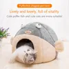 Igloo Pet Bed House Soft Indoor Enclosed Pufferfish Cave Tent for Cats Kittens Puppies Small Animals Removable Cushion