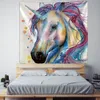 Rainbow Unicorn Tapestry Wall Applendce Bohémien Beach Mat poliestere Puntetta sottile Scialle di scialle Boppata Nuovo