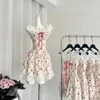 Vestidos de festa praia mini vestido floral feminino casual 2000s vintage y2k roupas fora de moda até uma peça coreana 2024 verão