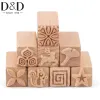 Drewniane narzędzia ceramiczne znaczki kwadratowe drewniane znaczki naturalne drewniane znaczki z mieszanymi wzorami na gliniane prezent urodzinowy