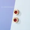 العلامة التجارية الفاخرة Home Ins Wind T Family Classic Double Drip Sweet Student Simple Fashion Earrings Homps with Logo