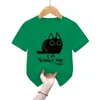 T-shirt Meowntally Stable Kids T-shirts Animal Black Cat Girls Boys Thirts Cute Pet Cat Classic Kids Thirts Cat Childrens Abbigliamento 240410