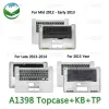 Tela original A1398 TOPCASE COM US UK ENGINADOR Russo -teclado para MacBook Pro retina 15 "A1398 Top Case 2012 2013 2014 2015 Ano