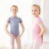 Gymnastics Leotard Ballet Kids Dance Bodysuit Leotards Girls Lace Splice Costumes Children Stand Collar Ballet Dance Leotard