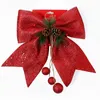 Large Bows New Year Party Wedding Decor Christmas Tree Big Gold Sparkling Glitter Bowknot Hanging Decorative