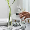 Vase de fleurs en verre transparent petite plante hydroponique terrarium salle de luxe table de chambre à la maison décoration de mariage 240408