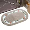 Tapetes de banho tapete floral tapete oval piso de flor anti-esqui a meio esquiliado água lavável água absorvente tapete de chuveiro para suprimentos