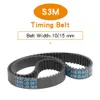 Timing Belt S3M-492/501/504/507/510/519/522/525/537/540/558 Teeth Pitch 3 mm Closed Loop Rubber Synchronous Belt Width 10/15 mm