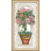 Magnolia Rose Flower Ball and Time Teapot Count Cross Stitch Modello Kit DMC 11ct 14ct Canva Stampa ricamo fai -da -te set decorazione per la casa