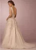 2024 robes de mariée bhldn sans manches romantique en V