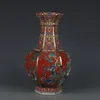 Qianlong émail émail fleur et vase hexagonale à oiseaux antique jingdezhen porcelaine maison chinoise décoration
